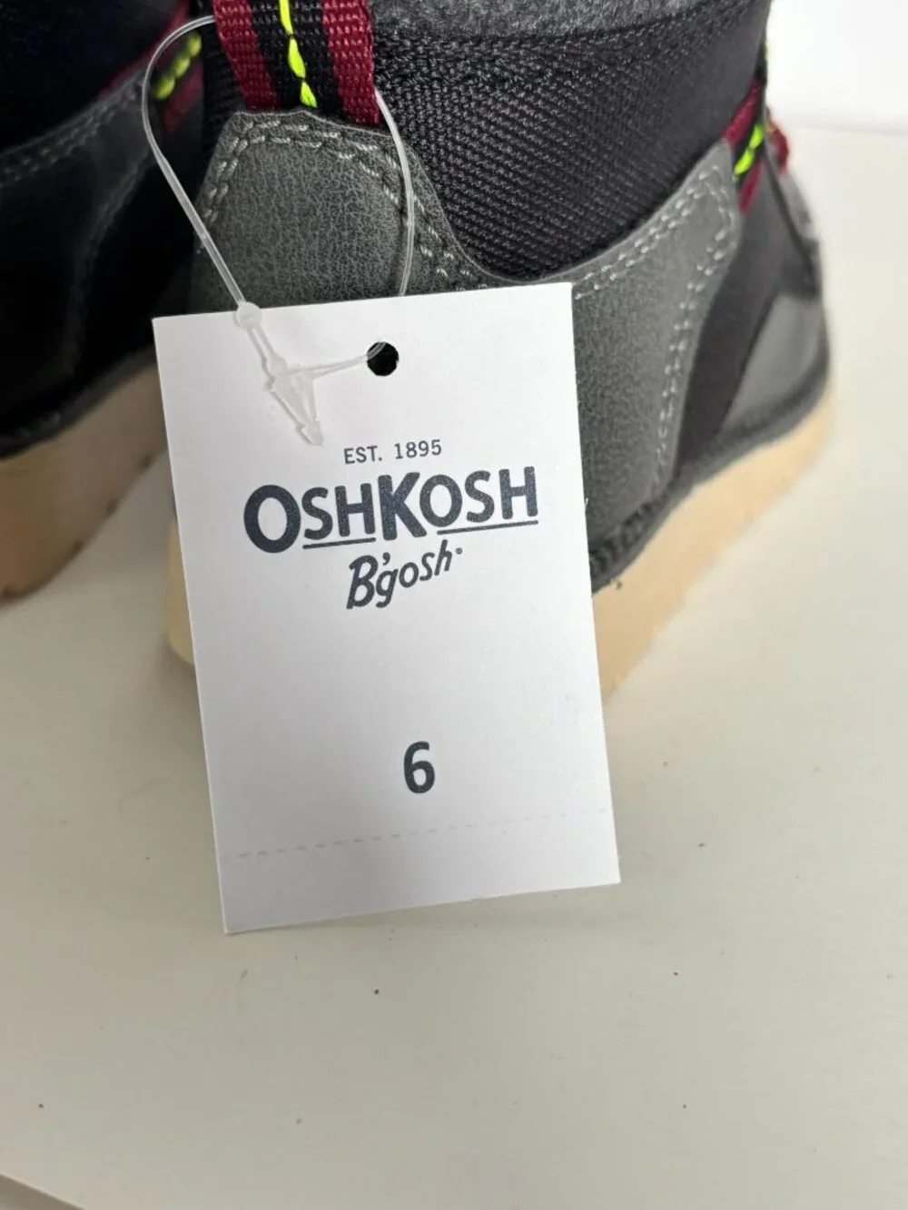 OshKosh B'gosh Toddler Boys Shoes Boots Hunter Grey Casual Fall Winter Sz 6 6T - Picture 7 of 14